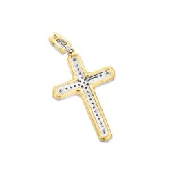 Small 14K Yellow Gold Diamond Cross Pendant Necklace 0.40ct -Fashion Accessories Shop small 14k gold diamond cross pendant necklace 040ct p 22329 backye
