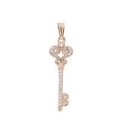Small 14K White Gold Diamond Key Pendant 0.20ct -Fashion Accessories Shop small 14k gold diamond key pendant 020ct p 7096 ro