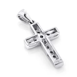 Small 14K Rose Gold Round Diamond Cross Pendant 0.55ct -Fashion Accessories Shop small 14k gold round diamond cross pendant 055ct 3