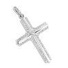 Small Diamond Crosses 14K White Gold Designer Cross Pendant 0.30ct