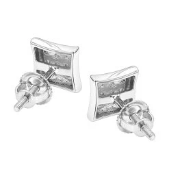 Small Real Diamond Kite Earrings For Men And Women 0.07ct 10K White Gold Studs -Fashion Accessories Shop small diamond kite earrings 007ct 10k backwh