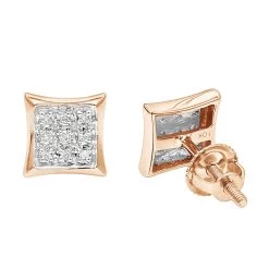 Small Real Diamond Kite Earrings For Men And Women 0.07ct 10K White Gold Studs -Fashion Accessories Shop small diamond kite earrings 007ct 10k ro