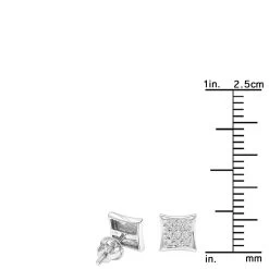 Small Real Diamond Kite Earrings For Men And Women 0.07ct 10K White Gold Studs -Fashion Accessories Shop small diamond kite earrings 007ct 10k rulerwh