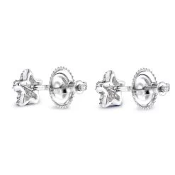 Small Diamond Star Earrings Studs 0.11ct 14K White Gold -Fashion Accessories Shop small diamond star earrings studs 014ct 14k p 42964 backwh