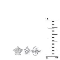 Small Diamond Star Earrings Studs 0.11ct 14K White Gold -Fashion Accessories Shop small diamond star earrings studs 014ct 14k p 42964 rulerwh