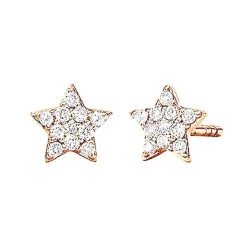 Small Diamond Star Earrings Studs 14K Yellow Gold 0.1ct -Fashion Accessories Shop small diamond star earrings studs 14k gold 01ct 000889 rose 20220217