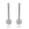 Small 14K White Gold En Globes Diamond Dangle Earrings 2.50ct