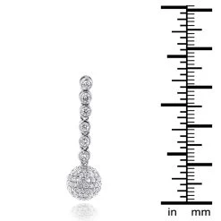 Small 14K White Gold En Globes Diamond Dangle Earrings 2.50ct -Fashion Accessories Shop small golden globes diamond dangle earrings 250ct p 6156 ruler