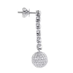 Small 14K White Gold En Globes Diamond Dangle Earrings 2.50ct -Fashion Accessories Shop small golden globes diamond dangle earrings 250ct p 6156back