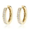 Small 14K Yellow Gold Inside Out Diamond Huggie Earrings 1.2ct