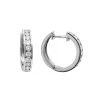 Small Hoops: 14K White Gold Diamond Hoop Earrings 1/2in 0.91ct