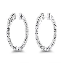 Small Hoops 14K White Gold Diamond Hoop Earrings Inside Out 0.74ct -Fashion Accessories Shop small hoops 14k diamond hoop earrings inside out 074 p 6932 backwh