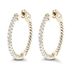 Small Hoops 14K White Gold Diamond Hoop Earrings Inside Out 0.74ct -Fashion Accessories Shop small hoops 14k diamond hoop earrings inside out 074 p 6932 ye