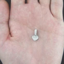 Small Pave Diamond Heart Necklace 14K Gold 0.35ct -Fashion Accessories Shop small pave diamond heart necklace 14k gold 035ct p 22305bod