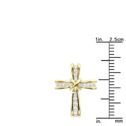 Small Women's Diamond Cross Pendant 14K Yellow Gold -Fashion Accessories Shop small womens diamond cross pendant in solid 14k gold rulerye