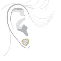 Large Solid 14K Yellow Gold Heart Diamond Stud Earrings For Women 0.75ct By Luxurman -Fashion Accessories Shop solid 14k gold heart diamond stud earrings for women 075ct by luxurman bodye