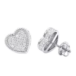 Large Solid 14K Yellow Gold Heart Diamond Stud Earrings For Women 0.75ct By Luxurman -Fashion Accessories Shop solid 14k gold heart diamond stud earrings for women 075ct by luxurman wh