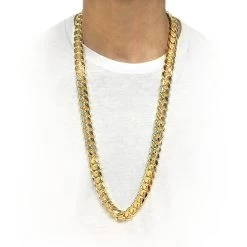 Solid 14K Yellow Gold Miami Cuban Link Chain Necklace For Men 18mm 22-40in 14 Solid 14K Yellow Gold Miami Cuban Link Chain Necklace For Men 18mm 22-40in -Fashion Accessories Shop solid 14k gold miami cuban link chain necklace for men 18mm 22 40in bodye