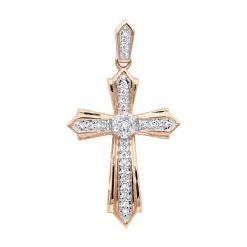 14K Yellow Gold Small Diamond Cross Pendant For Women 0.2ct -Fashion Accessories Shop solid 14k gold small diamond cross pendant for women 0 2ct ro