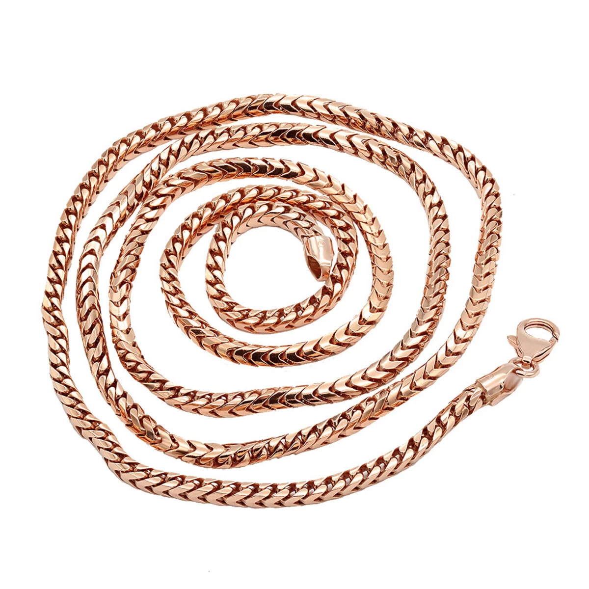 Solid 14K Yellow Gold Franco Chain Necklace For Men 3.5mm 20-32" 8 Solid 14K Yellow Gold Franco Chain Necklace For Men 3.5mm 20-32" - Image 6