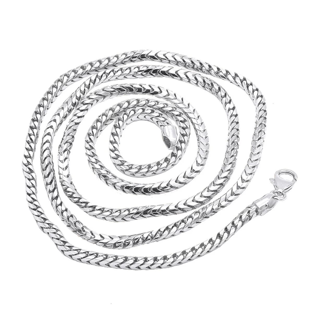 Solid 14K Yellow Gold Franco Chain Necklace For Men 3.5mm 20-32" 6 Solid 14K Yellow Gold Franco Chain Necklace For Men 3.5mm 20-32" - Image 4