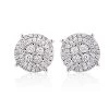 Sparkling Round Diamond Cluster Earrings Studs For Men & Women 14K White Gold -Fashion Accessories Shop sparkling round diamond cluster earrings 090ct 14k gold 1