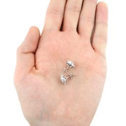 Sparkling Round Diamond Cluster Earrings Studs For Men & Women 14K White Gold -Fashion Accessories Shop sparkling round diamond cluster earrings 090ct 14k gold 3