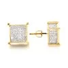 Square Diamond Stud Earrings 14K Yellow Gold 2.25ct -Fashion Accessories Shop square diamond stud earrings 14k gold 225ct 1