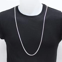 Sterling Silver Diamond Cut Franco Chain Necklace 3.5mm 36" -Fashion Accessories Shop sterling silver diamond cut franco chain necklace 35mm 36 p 48075bod