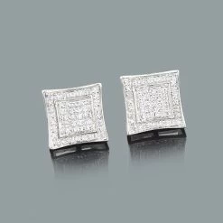Sterling Silver Earrings With Diamonds 0.14ct