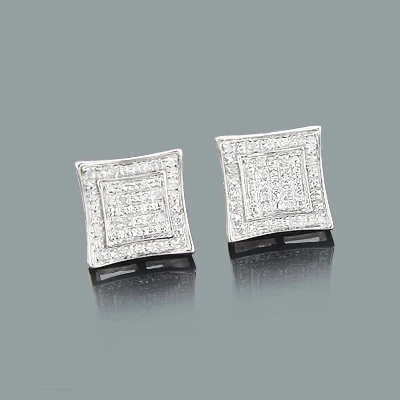 Sterling Silver Earrings With Diamonds 0.14ct 3 Sterling Silver Earrings With Diamonds 0.14ct
