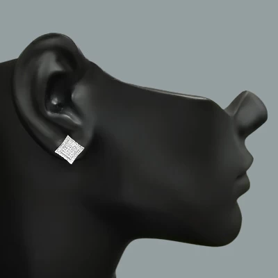 Sterling Silver Earrings With Diamonds 0.14ct 5 Sterling Silver Earrings With Diamonds 0.14ct - Image 3