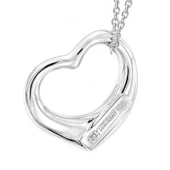 Sterling Silver Open Heart Diamond Necklace With Chain Luxurman Love Quotes -Fashion Accessories Shop sterling silver open heart diamond necklace with chain luxurman love quotes back