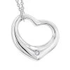 Sterling Silver Open Heart Diamond Necklace With Chain Luxurman Love Quotes -Fashion Accessories Shop sterling silver open heart diamond necklace with chain luxurman love quotes main