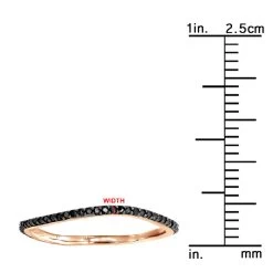 Thin Black Diamond Band For Women 14K Yellow Gold 0.15ct Curved Stackable Ring -Fashion Accessories Shop thin black diamond band in 14k gold 019ct stackable rings p 49481 rulerro