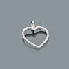 Small Diamond Heart Pendant 0.17ct 10K White Gold Charm