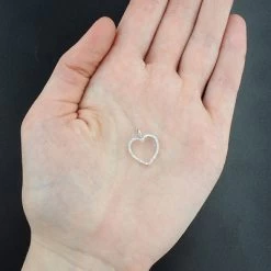 Small Diamond Heart Pendant 0.17ct 10K White Gold Charm -Fashion Accessories Shop tiny diamond heart pendant 017ct 10k gold charm p 49169bod
