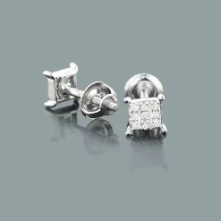 Tiny Diamond Stud Earrings 0.06ct 10K White Gold