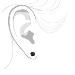 Two Carat 14K White Gold Solitaire Black Round Diamond Bezel Stud Earrings -Fashion Accessories Shop two carat 14k gold solitaire black round diamond bezel stud earrings bodwh