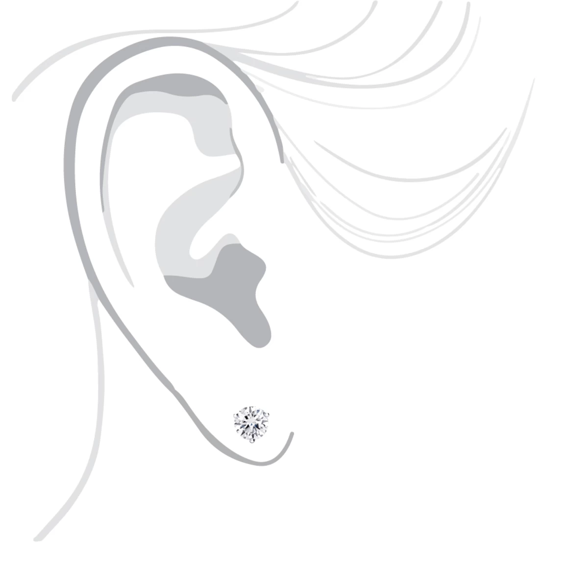 Two Carat 14K White Gold Solitaire Round Diamond Martini Stud Earrings 7 Two Carat 14K White Gold Solitaire Round Diamond Martini Stud Earrings - Image 5