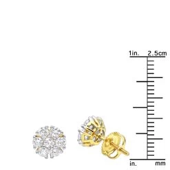 Unique 1 Carat Diamond Earrings Studs 14K Yellow Gold By Luxurman -Fashion Accessories Shop unique 1 carat diamond earrings studs in 14k gold by luxurman rulerye