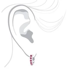 Pink Diamond Huggie Earrings Hoops 1 Carat 14K White Gold -Fashion Accessories Shop unique 1 carat pink diamond hoop earrings 14k gold small huggies 018270 body white