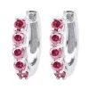 Pink Diamond Huggie Earrings Hoops 1 Carat 14K White Gold -Fashion Accessories Shop unique 1 carat pink diamond hoop earrings 14k gold small huggies 018270 white