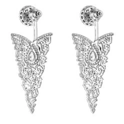 Unique 14K White Gold Designer Baguette Round Diamond Earrings 4ct -Fashion Accessories Shop unique 14k gold designer baguette round diamond earrings 4ct backwh