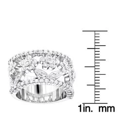 Unique 14K White Gold Round Diamond Flower Ring For Women By Luxurman 0.82ct -Fashion Accessories Shop unique 14k gold round diamond flower ring for women by luxurman 082ct rulerwh