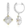 Unique 14K White Gold White And Yellow Diamond Earrings For Women Drop Design -Fashion Accessories Shop unique 14k gold white and yellow diamond earrings for women drop design mainwh