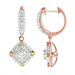 Unique 14K White Gold White And Yellow Diamond Earrings For Women Drop Design 10 Unique 14K White Gold White And Yellow Diamond Earrings For Women Drop Design -Fashion Accessories Shop unique 14k gold white and yellow diamond earrings for women drop design ro