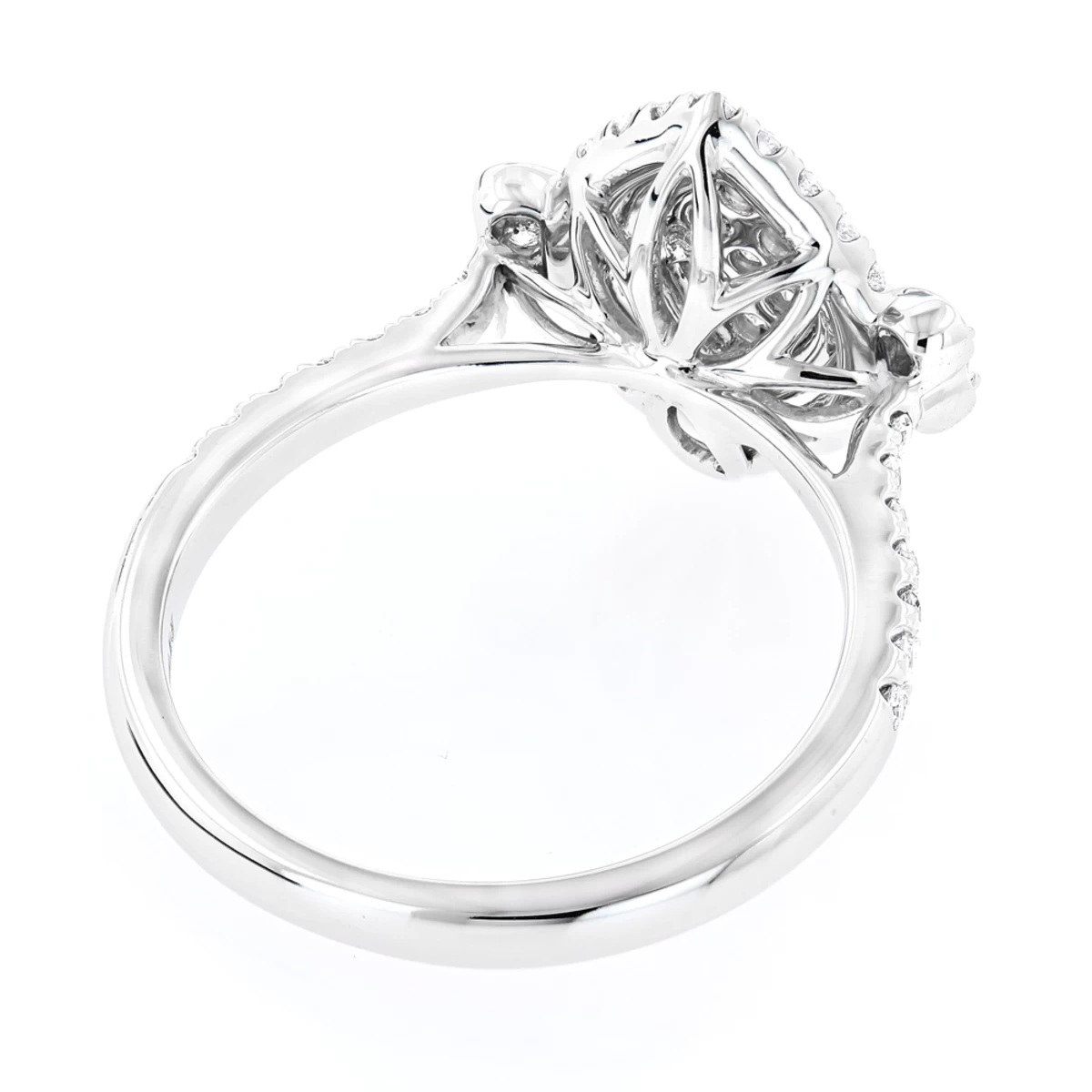 Unique 14K White Gold White Pink Diamond Ring For Women Marquise Hearts Design 6 Unique 14K White Gold White Pink Diamond Ring For Women Marquise Hearts Design - Image 4