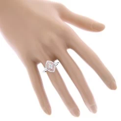 Unique 14K White Gold White Pink Diamond Ring For Women Marquise Hearts Design 12 Unique 14K White Gold White Pink Diamond Ring For Women Marquise Hearts Design -Fashion Accessories Shop unique 14k gold white pink diamond ring for women marquise hearts design bodwh