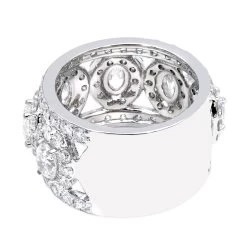 Unique 14K White Gold Wide Diamond Wedding Band 6.55ct Ladies Anniversary Ring -Fashion Accessories Shop unique 14k gold wide diamond wedding band 655ct ladies anniversary ring 000799 backwh
